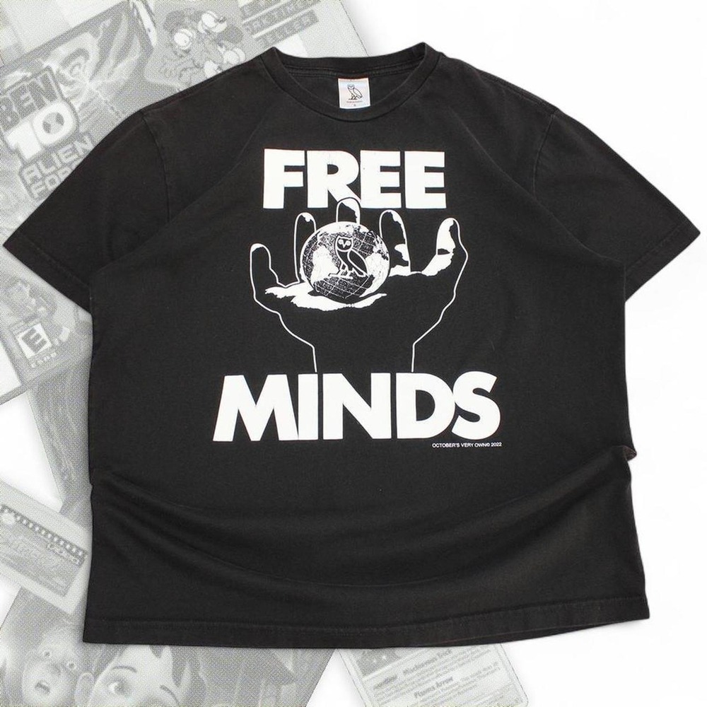 Black OVO Free Minds Graphic Tee